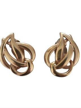 P&M Paris Gold Electroplated  Clip-On Leaf Earring NOS